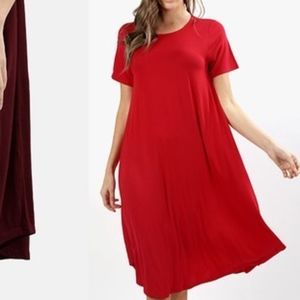 S/S Side Pocket Viscose ALine Swin